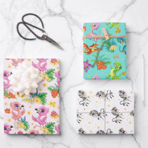 Hoja De Papel De Regalo Dibujos animados para niños