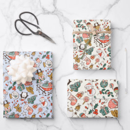Hoja De Papel De Regalo Dibujos Navideños