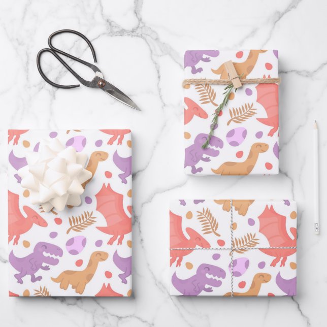 Hoja De Papel De Regalo Dino (Anverso)