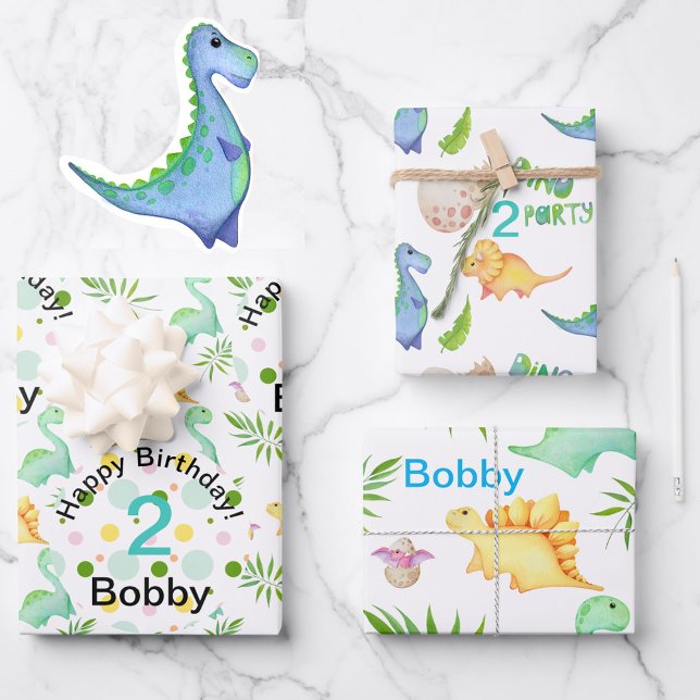 Hoja De Papel De Regalo Dino Fiesta Cute Dinosaurio Nacimiento Niño Nombre (Subido por el creador)