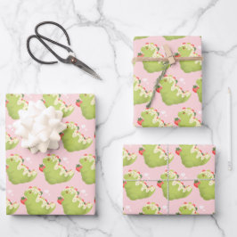Hoja De Papel De Regalo Dinosaur de Matcha de Fresa