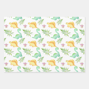 Hoja De Papel De Regalo Dinosaurios Bebés