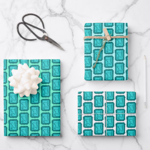Hoja De Papel De Regalo Diosas Navideñas Caprichosas Cuadrícula Brillante 