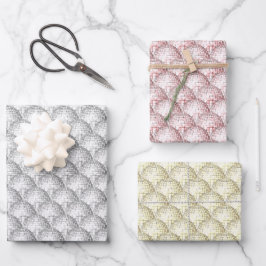 Hoja De Papel De Regalo Disco Bolas Plata Rosa y Oro
