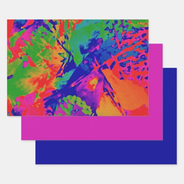 Hoja De Papel De Regalo Diseño abstracto de Rock punk. (Set)