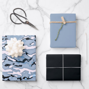 Hoja De Papel De Regalo Diseño azul claro MVB Cameo