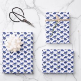 Hoja De Papel De Regalo Diseño con estampado azul de Bulldog francés anima