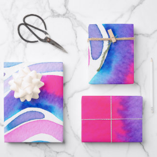 Hoja De Papel De Regalo Diseño de Acuarela Abstracta