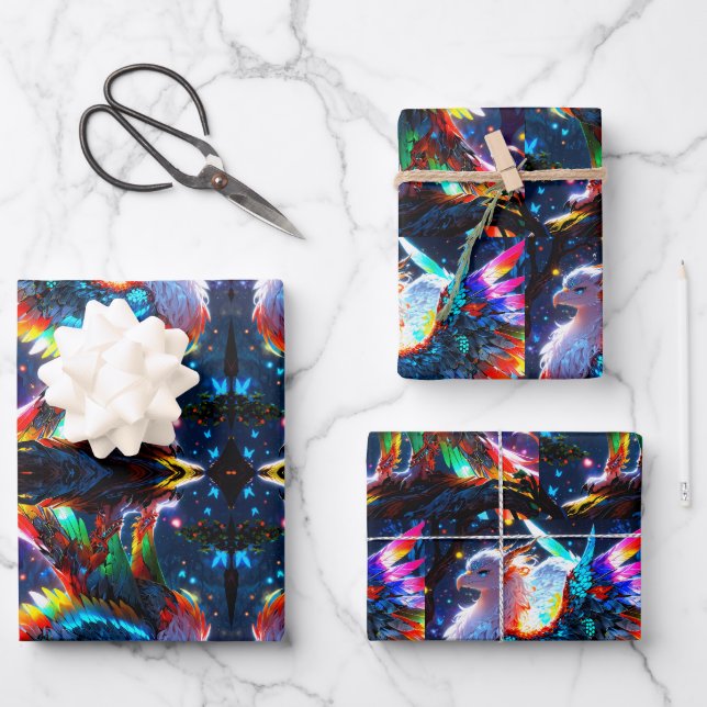 Hoja De Papel De Regalo Diseño de Anime Griffin Rōnin (Anverso)