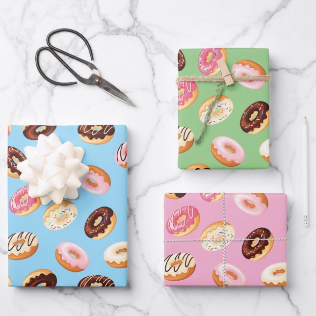 Hoja De Papel De Regalo Diseño de baldosas de donuts (Anverso)
