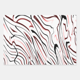 Hoja De Papel De Regalo Diseño de banda de rayas blancas rojas