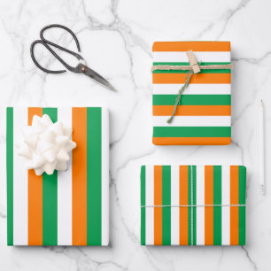 Hoja De Papel De Regalo Diseño de bandas de bandera irlandesa