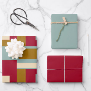 Hoja De Papel De Regalo Diseño de Bloque Retro 3