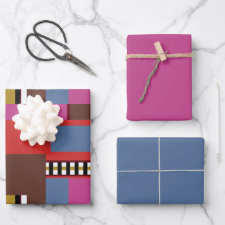 Hoja De Papel De Regalo Diseño de bloque retro 6