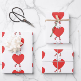 Hoja De Papel De Regalo Diseño de caracteres de amor de la forma del coraz