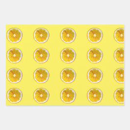 Hoja De Papel De Regalo Diseño de cítricos de color de agua