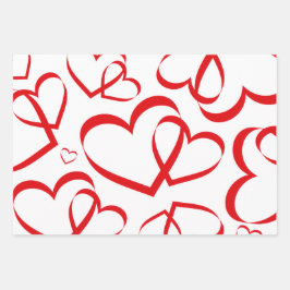 Hoja De Papel De Regalo Diseño de Corazón Romántico