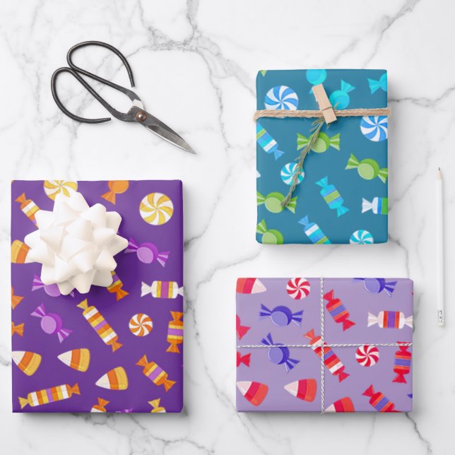 Hoja De Papel De Regalo Diseño de dulces para caramelos (Anverso)