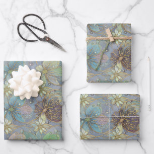 Hoja De Papel De Regalo Diseño de Flora Elegante Regalo Mate de Lujo