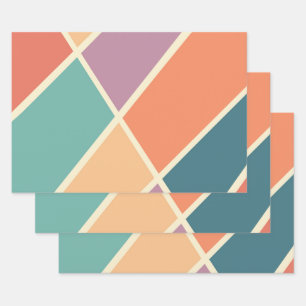 Hoja De Papel De Regalo Diseño de formas geométricas abstractas coloridas