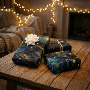 Hoja De Papel De Regalo Diseño de formas musicales celestes sinfónicas