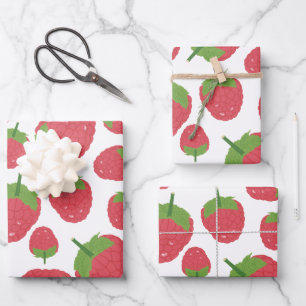 Hoja De Papel De Regalo Diseño de fruta de frambuesa