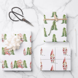 Hoja De Papel De Regalo Diseño de Gnome de NAVIDAD 1