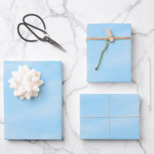 Hoja De Papel De Regalo Diseño de gradiente minimalista de azul cielo suav