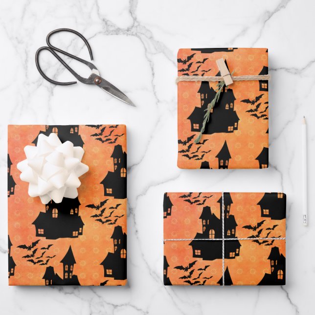 Hoja De Papel De Regalo Diseño de Halloween (Anverso)