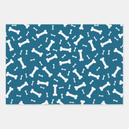 Hoja De Papel De Regalo Diseño de huesos de perro blanco