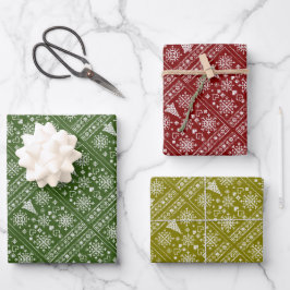 Hoja De Papel De Regalo Diseño de Muestrario de Patrón Cruzado Amante de l