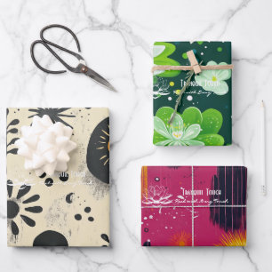 Hoja De Papel De Regalo Diseño de Oasis Floral en Embalaje de Negocios de 