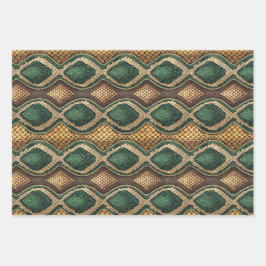 Hoja De Papel De Regalo Diseño de patrón de piel de serpiente con diamante