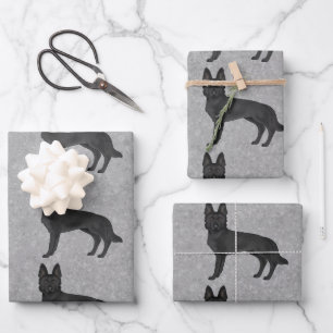 Hoja De Papel De Regalo Diseño de perro de dibujos animados lindo pastor a