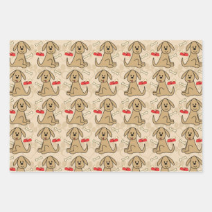 Hoja De Papel De Regalo Diseño de perros con pipa marrón