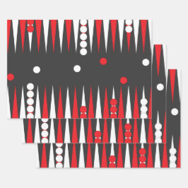 Hoja De Papel De Regalo Diseño de placa de backgammon con cheques