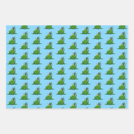 Hoja De Papel De Regalo Diseño de Rana Verde Cuta