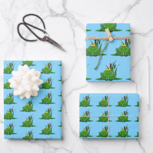 Hoja De Papel De Regalo Diseño de Rana Verde Cuta