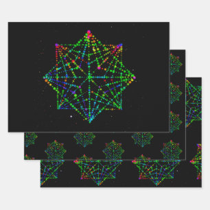 Hoja De Papel De Regalo Diseño de Starfield Kaleidoscope