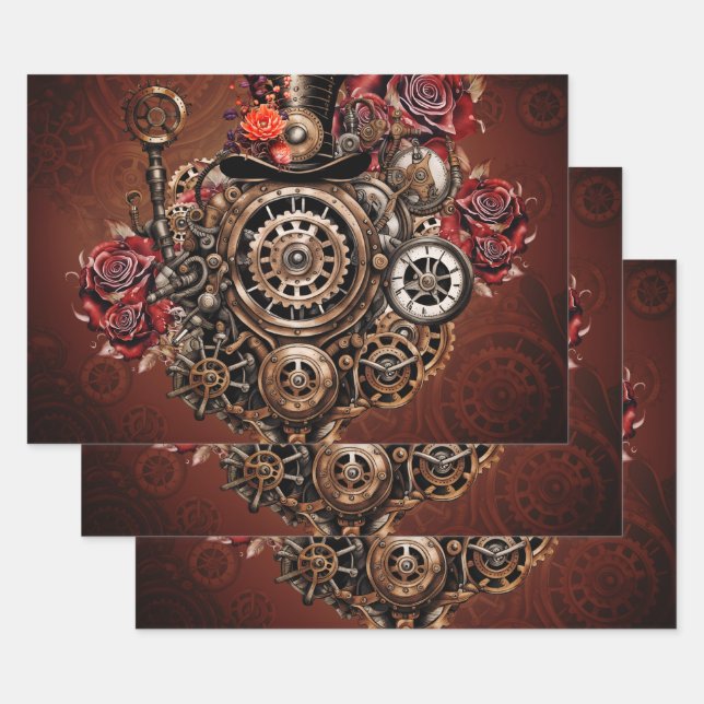 Hoja De Papel De Regalo Diseño de Steampunk maravilloso (Set)