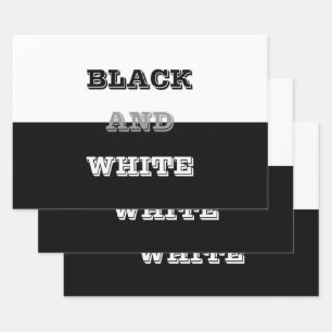 Hoja De Papel De Regalo Diseño De Texto Blanco Gris Negro Y Colores Sólido