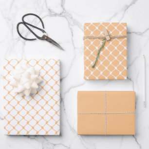 Hoja De Papel De Regalo Diseño del patrón de Keffiyeh palestino en Apricot