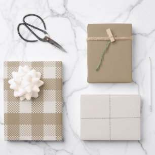 Hoja De Papel De Regalo Diseño del patrón otoño en relieve de Taupe