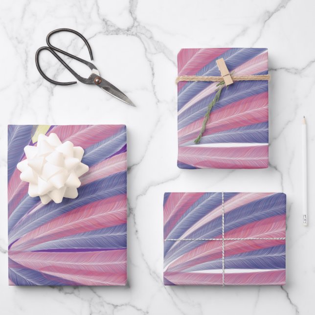 Hoja De Papel De Regalo Diseño digital de pluma (Anverso)