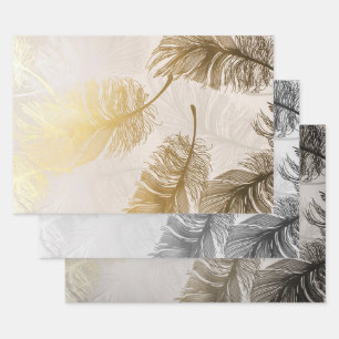 Hoja De Papel De Regalo Diseño elegante de pluma