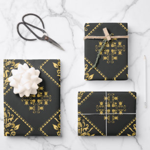 Hoja De Papel De Regalo Diseño elegante y lujoso negro