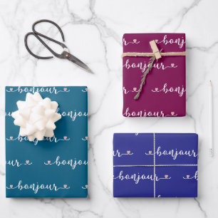 Hoja De Papel De Regalo Diseño en baldosas Bonjour