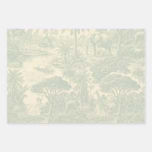 Hoja De Papel De Regalo Diseño Escénico Tropical de Patrón de Inodoro de J