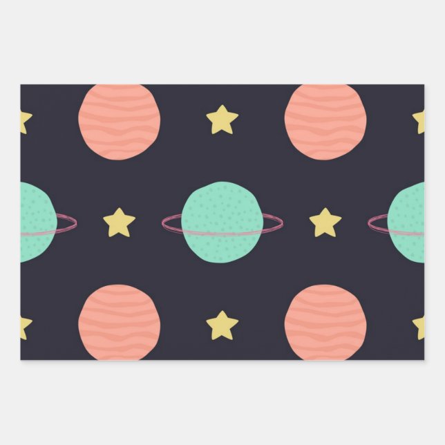 Hoja De Papel De Regalo Diseño espacial (Anverso)
