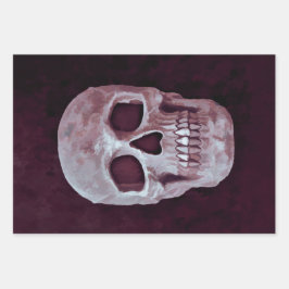 Hoja De Papel De Regalo Diseño espeluznante de Guay púrpura de cabeza de c